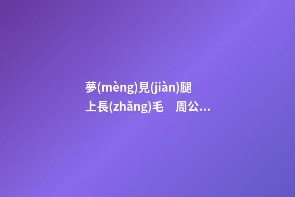 夢(mèng)見(jiàn)腿上長(zhǎng)毛　周公解夢(mèng)之夢(mèng)到腿上長(zhǎng)毛